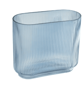 Better Homes & Gardens Ribbed Glass Vase, 7'', Blue
