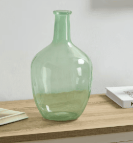 Home Decor Collection Tinted Glass Bottleneck Vase, 12'', Green