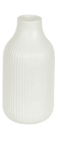 Better Homes & Gardens Ribbed Ceramic Vase, 8.5", Cream