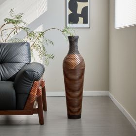 39 "tall standing designer floor vases with elegant two-tone dark brown finishes - ideal for decorating living rooms, bedrooms