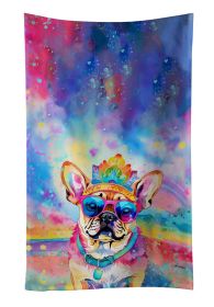 Pug Hippie Dawg Kitchen Towel Dish Cloths Guest Hand Towel Decorative Bathroom Towel for Face,Tea, Dishcloth, Kitchen and Bath