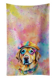 Yellow Labrador Hippie Dawg Kitchen Towel Dish Cloths Guest Hand Towel Decorative Bathroom Towel for Face,Tea, Dishcloth, Kitchen and Bath
