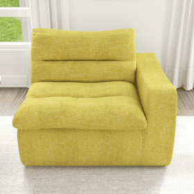 Lazy Floor Sofa, Modern Floor Lounge Chair With Left Arm, Comfortable Beanbag Sofa, Suitable For Living Room Bedroom Office (Option: Yellow2)