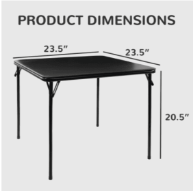 Folding Table, Black (Color: Black)