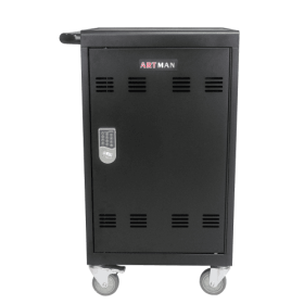 Mobile Charging Cart And Cabinet For Tablets Laptops 30-Device With Combination Lock--Black (Option: Matt Black)