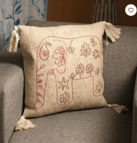 Hand Embroidered Wool Multicolor Cushion (Option: Style4)