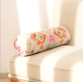 Decorative Cotton Printed Embroidered Bolster Pillow (Option: 1PC)