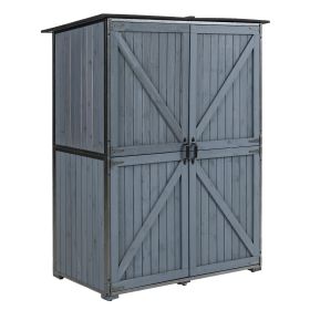 The Storage Shed Is Made Of A Sturdy Metal Frame And Durable Fir Wood, Which Is Sturdy And Durable. The Entire Frame Is Weather-resistant, Making (Option: Blue Gray)