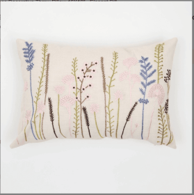 Floral Elegance Decorative Throw Pillow-18X18 - Elegant Pillow For Living Room, Bedroom & Home Decor (Color: White)