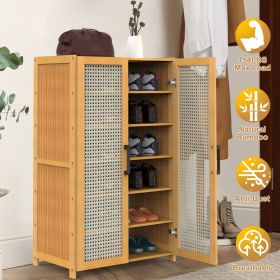 6-tier Bamboo Shoe Rack, Freestanding Shoe Cabinet (Option: Bamboo shoe racks)