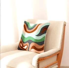 Handcrafted Print Throw Pillow 18x18 Cushion (Option: Style14)