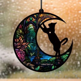 1pc color commemorative cat and dog UV printed acrylic hanging decoration for home window decoration pendant (Color: TYU416)