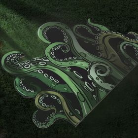 Octopus Bathroom Rug Non-Slip Mat -, Microfiber Absorbent Octopus Rug Non-Slip Backing (Color: green-B)
