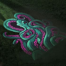 Octopus Bathroom Rug Non-Slip Mat -, Microfiber Absorbent Octopus Rug Non-Slip Backing (Color: green-A)