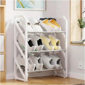 A Shoe Rack With Three Layers That Can Be Stacked To Save Space, Keep The House Tidy And Is Easy To Use. (Color: White)